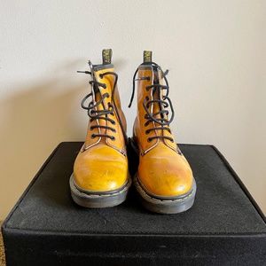 Vintage Yellow Doc Martens Made in England Sz 6